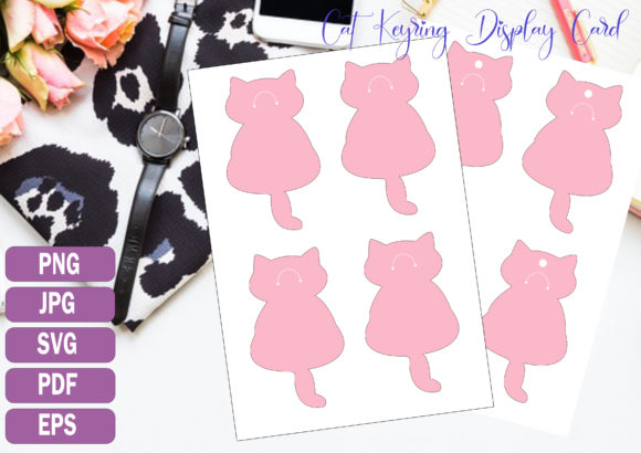 2 Cat Keyring Template: Fresh Graphics for Print