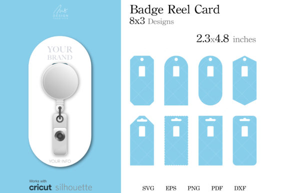 24 Badge Reel Display Card SVG: Graphics & Print Templates