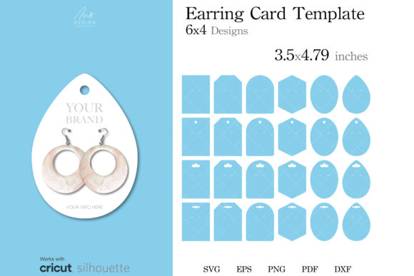 24 Earring Display Card Template SVG: Graphics & Print Templates