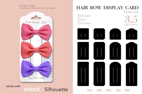 24 Hair Bow Display Card Template: Graphics for Crafts