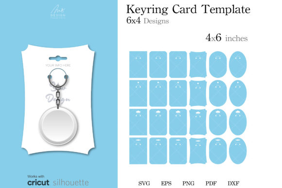 24 Keyring Display Card Templates: Graphics & Print