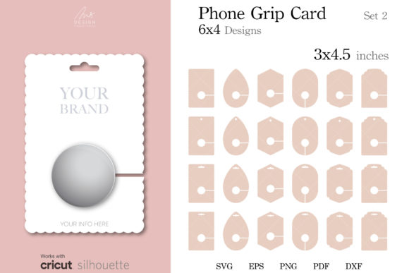24 Phone Grip Card SVG: Graphics & Print Templates