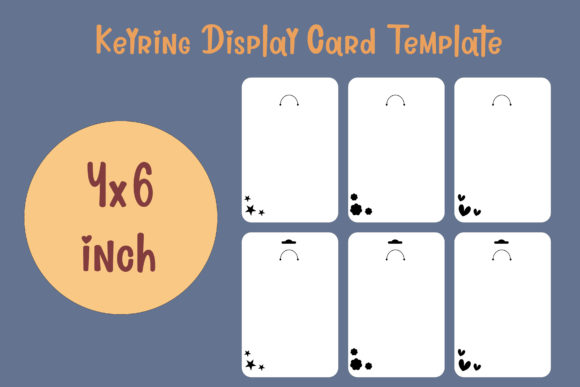 6 Keyring Display Card Template: Graphics & Print Templates