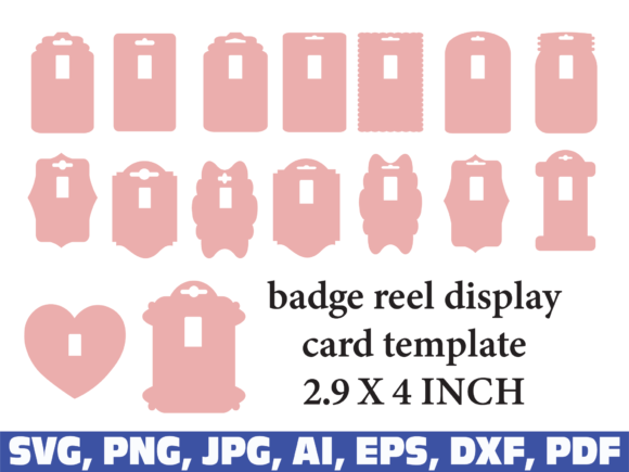 Badge Reel Display Card Template for Crafts and Graphics