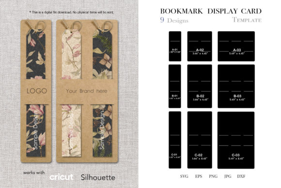 Bookmark Display Card SVG: Graphics for Print Templates
