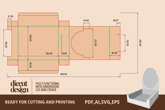 Box Display Diecut: Crafts Graphics for Branding