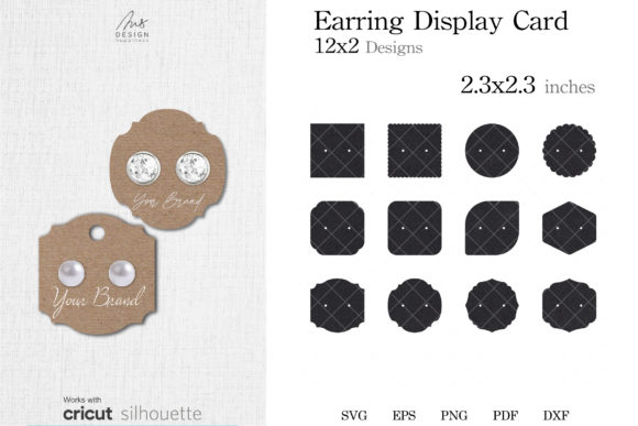 Earring Display Card Template: Graphics & Print Templates