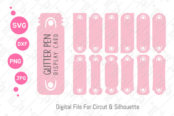 Epoxy Glitter Pen Display Card SVG: Graphics & Illustrations