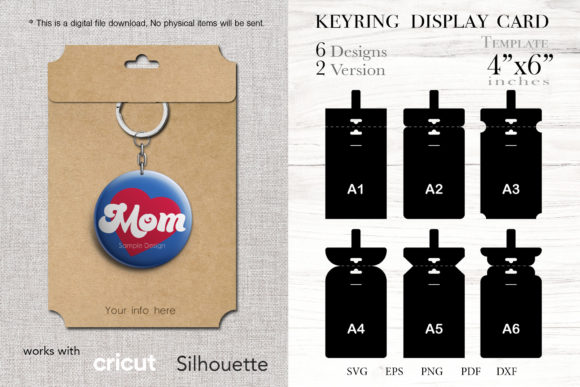 Keyring Display Card: Graphics & Print Templates
