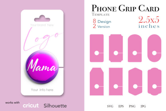 Review: 16 Phone Grip Display Card Graphics & Print Templates