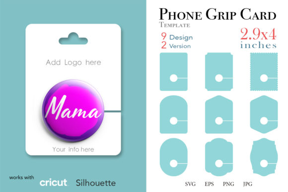 Review: 18 Phone Grip Display Card Graphics & Print Templates