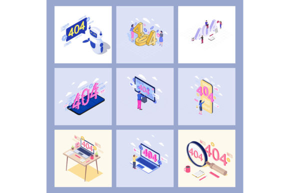 Review: 404 Error Display Isometric Illustration