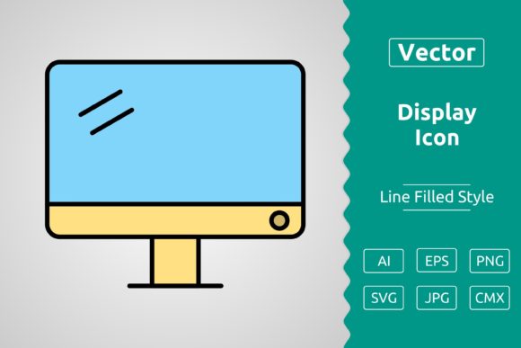 Vector Display Filled Outline Icon: Graphics and Icons Review