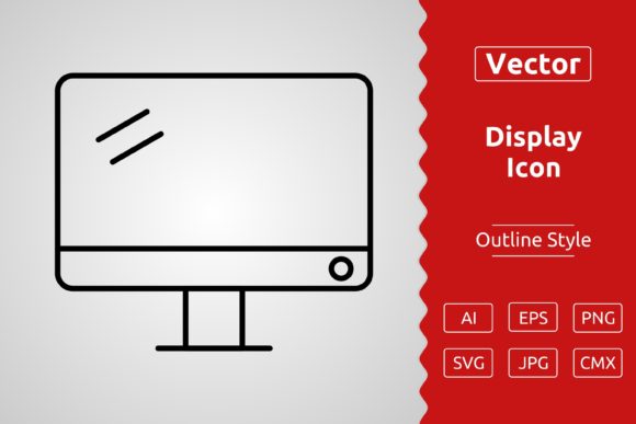 Vector Display Outline Icon: Premium Graphics & Icons