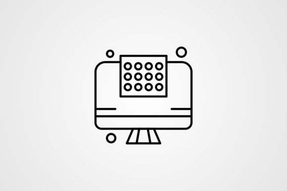 Vector Display Screen Line Icon Design: Graphics & Icons