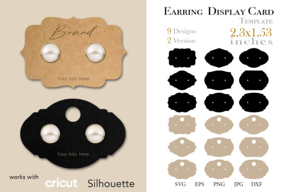 Vintage Earring Card: Graphics & Print Templates